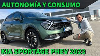 KIA Sportage PHEV 2023 Prueba de AUTONOMÍA ELÉCTRICA y CONSUMO HÍBRIDO a 120 kmh Opiniones MOTORK [upl. by Telford]