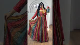 Gujrati multicolor gown🥰suit fashion dress design gownshorts viralvideo trendingsongparty [upl. by Nonez]