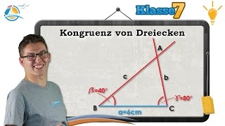 Kongruenz von Dreiecken  Klasse 7 ★ Wissen [upl. by Enelrac238]