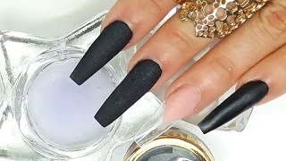 UÑAS ACRILICAS NEGRAS PUNTA DIAMANTE🖤CON NUEVO EFECTO MUY GLAMUROSAS [upl. by Constant389]