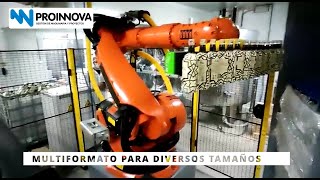 Robot despaletizador botellas de diferentes formatos  Proinnova [upl. by Hael537]