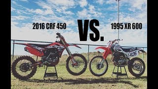 21 Years of Four Stroke Innovation 95 XR600 VS 16 CRF450 [upl. by Enedan688]