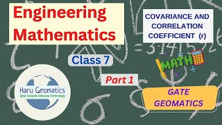 Gate Geomatics  Engineering Mathematics Lecture 7 Covariance Correlation Coefficient r [upl. by Modeste760]