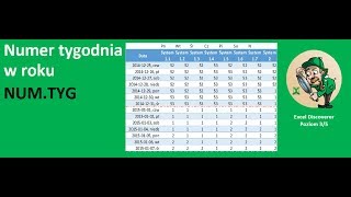 Excel  Numer tygodnia w roku  porada 341 [upl. by Neenahs223]