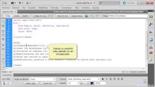 Curso de Dreamweaver CS641 Estilos CSS de las etiquetas [upl. by Eusoj]