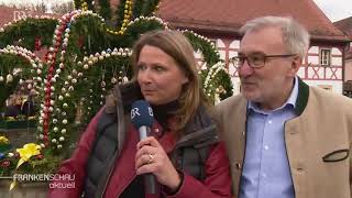 Heiligenstadt Frankenschau aktuell 2400 handbemalte Eier schmücken den Osterbrunnen [upl. by Todhunter773]