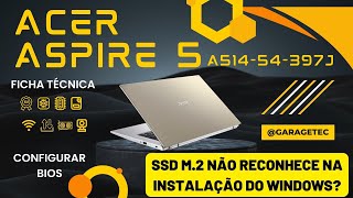 Notebook Acer Aspire 5 A51454397J  Ficha Técnica  Como configurar a BIOS [upl. by Eekcaj]