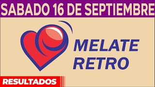 Sorteo Melate Retro del Sábado 16 de Septiembre del 2023 [upl. by Amiarom36]