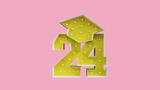 How to Make a 24 Marquee Number with Graduation Cap [upl. by Elman722]