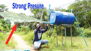 Strong Pressure How to make Free Energy Water Pump NO Electricity Auto Pump 24hDay What to See [upl. by Iralav]