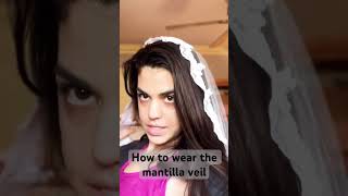 How to wear the mantilla veil in your hair Fit a Veil in your Downdo Hairstyle hairtutorial [upl. by Asha]