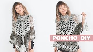 PONCHO PULL RÁPIDO  CROCHÊ  TUTORIAL [upl. by Sigfried]