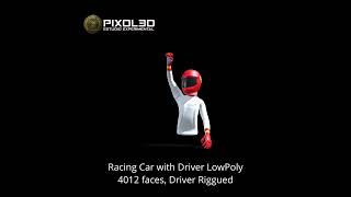 Racing Car with Driver LowPoly vid 3dmodel [upl. by Weisler902]