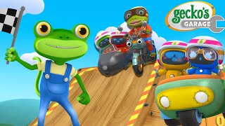 Grandmas Stunt Bike Show  Geckos Garage  Trucks For Children  Cartoons For Kids [upl. by Amar193]