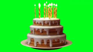 Birthday Cake With Candle on Green Screen  Green Screen Effects  Green Screen [upl. by Imef458]