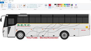 How to draw SETC Bus on computer in easy steps  How to draw a Bus  SETC Bus drawing Tutorial [upl. by Nuawaj]