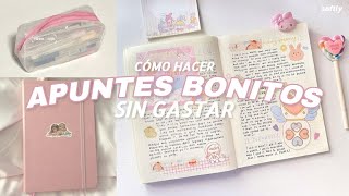 CÓMO HACER APUNTES BONITOS Y ORGANIZADOS SIN GASTAR📝🐑  softly [upl. by Isabelita]