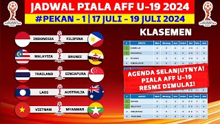 RESMI DIMULAI Jadwal Piala AFF U 19 2024 Pekan ke 1  Timnas Indonesia vs Filipina  Live Indosiar [upl. by Rdnaskela]