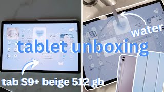 AESTHETIC TABLET UNBOXING  Samsung Tab S9 512GB Beige  Accessories 🩵💻🖋️ [upl. by Frayne]