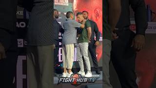 HEATED Florian Marku SHOVES Dylan Moran in face off at press conference [upl. by Nanaj648]