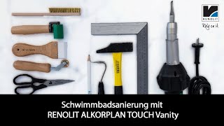 Sanierung eines Folienpools mit RENOLIT ALKORPLAN TOUCH Vanity ohne Abnahme der Beckenrandsteine [upl. by Jehiel]