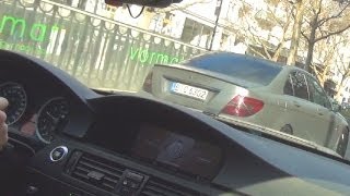 BMW M3 E92 Sound Onboard VS Mercedes C63 AMG Sound Exhaust 2 Different V8 Drive Acceleration [upl. by Yanrahs]