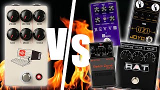 JHS Hard Drive vs Boss Metal Zone vs ProCo Rat vs Revv G3 vs Joyo Uzi  High gain overdrive shootout [upl. by Idmann]