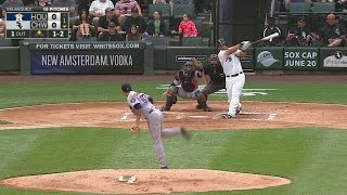 HOUCWS Velasquez fans Abreu for first MLB strikeout [upl. by Ojeitak334]