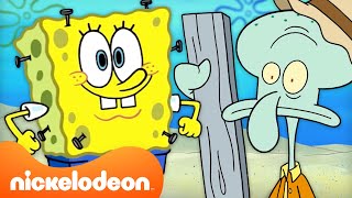 SpongeBob and Squidward Build a Ship 🚢  SpongeBob  Nickelodeon UK [upl. by Gaulin]