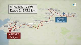 Tour PoitouCharentes 2022  Parcours Etape 1 entre Chauray 79 et Périgny 17 [upl. by Aivatnohs]