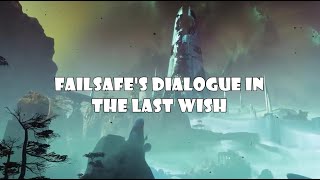 Failsafes Dialogue in the Last Wish Raid  Destiny 2 [upl. by Occer]