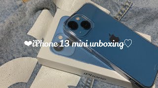 iPhone 13 mini unboxing blueaccessoriescamera test💖✨ [upl. by Acira]