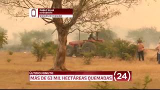 CHILE  Bomberos luchan contra incendios forestales [upl. by Yadrahs]