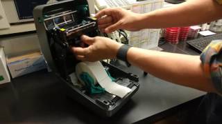 Changing Ribbon on a Zebra GK420T Printer [upl. by Dorothi]