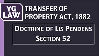 Transfer of property pending suit relating thereto  Section 52 TPA  YG Law [upl. by Aerdnaid]