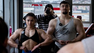 NATTY VS IFBB PRO BODYBUILDER WORKOUT  Sharms Day W Kristina Zafirova [upl. by Anelhtac395]