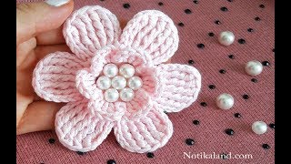 DIY Tutorial Crochet Flower EASY How to crochet flowers [upl. by Canty]