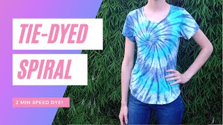 Tiedye spiral shirt Blue tiedye spiral shirt with black spider [upl. by Beaumont997]