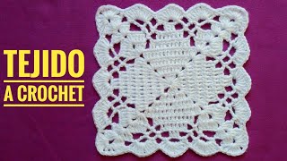 Cuadrado Tejido a CrochetCarpeta a CrochéGranny Square CrochetCómo Tejer Cuadrado a Crochet Teje [upl. by Palmer]