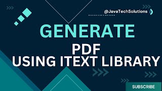 How to create PDF file using iText Library using Spring Boot  Java 17  JavaTechSolutions [upl. by Anali]