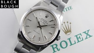 Rolex Oyster Perpetual AirKing Precision Ref 14000M quotFull Setquot steel wristwatch sold in 2002 [upl. by Rhonda]