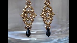 Sidonias handmade jewelry  Losange earrings  beading tutorial [upl. by Netfa]