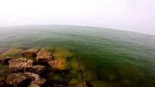 Fishing off the breakwall in Caseville GoPro [upl. by Heddy285]