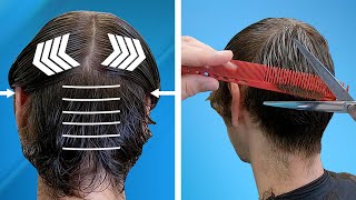 How To SCISSOR CUT Mens Hair  Step by Step Guide  How to Scissor Cut mens Hair Lesson [upl. by Behl]