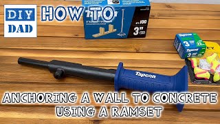 Using a Ramset or Tapcon quotPowder Actuated Strike Toolquot to fasten a wall to concrete [upl. by Kernan]