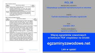 Egzamin zawodowy praktyczny ROL08 czerwiec 2021 [upl. by Ariaec]