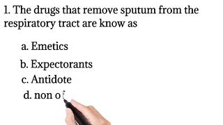 MCQ on Expectorants and Emetics Inorganic chemistry [upl. by Tenej847]