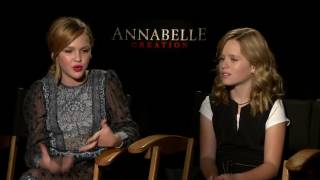 Annabelle Creation Talitha Bateman amp Lulu Wilson Official Movie Interview  ScreenSlam [upl. by Annayd]