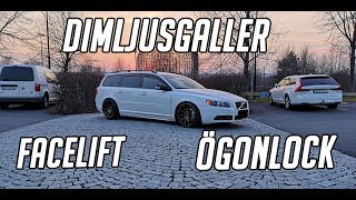 Volvo V70  Monterar Facelift Ögonlock Svarta Dimljusgaller Och Dimljus [upl. by Ahsilef804]