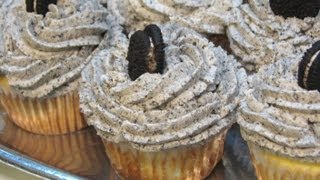 Oreo Cupcakes With Oreo Buttercream  Lynns Recipes [upl. by Dnalon118]